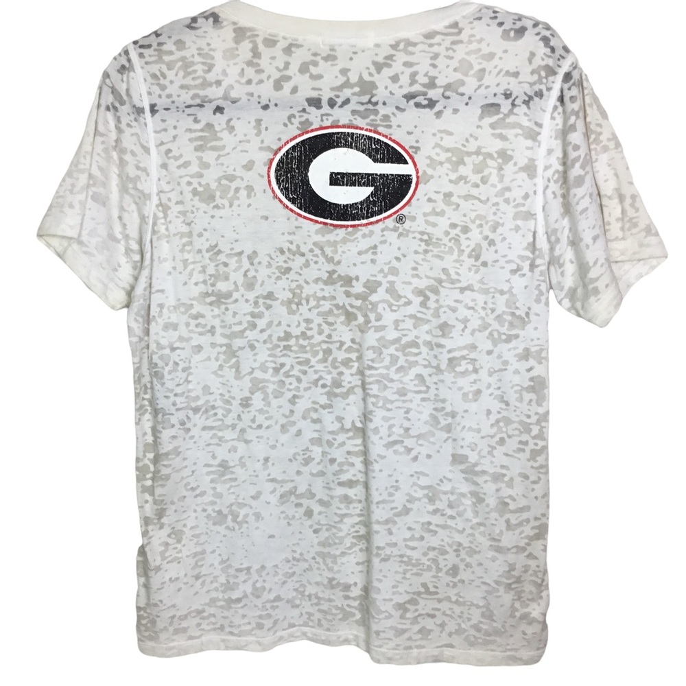 NUYU COLLEGE TEE V-neck Burnout Tee Georgia Bulldogs size medium NEW